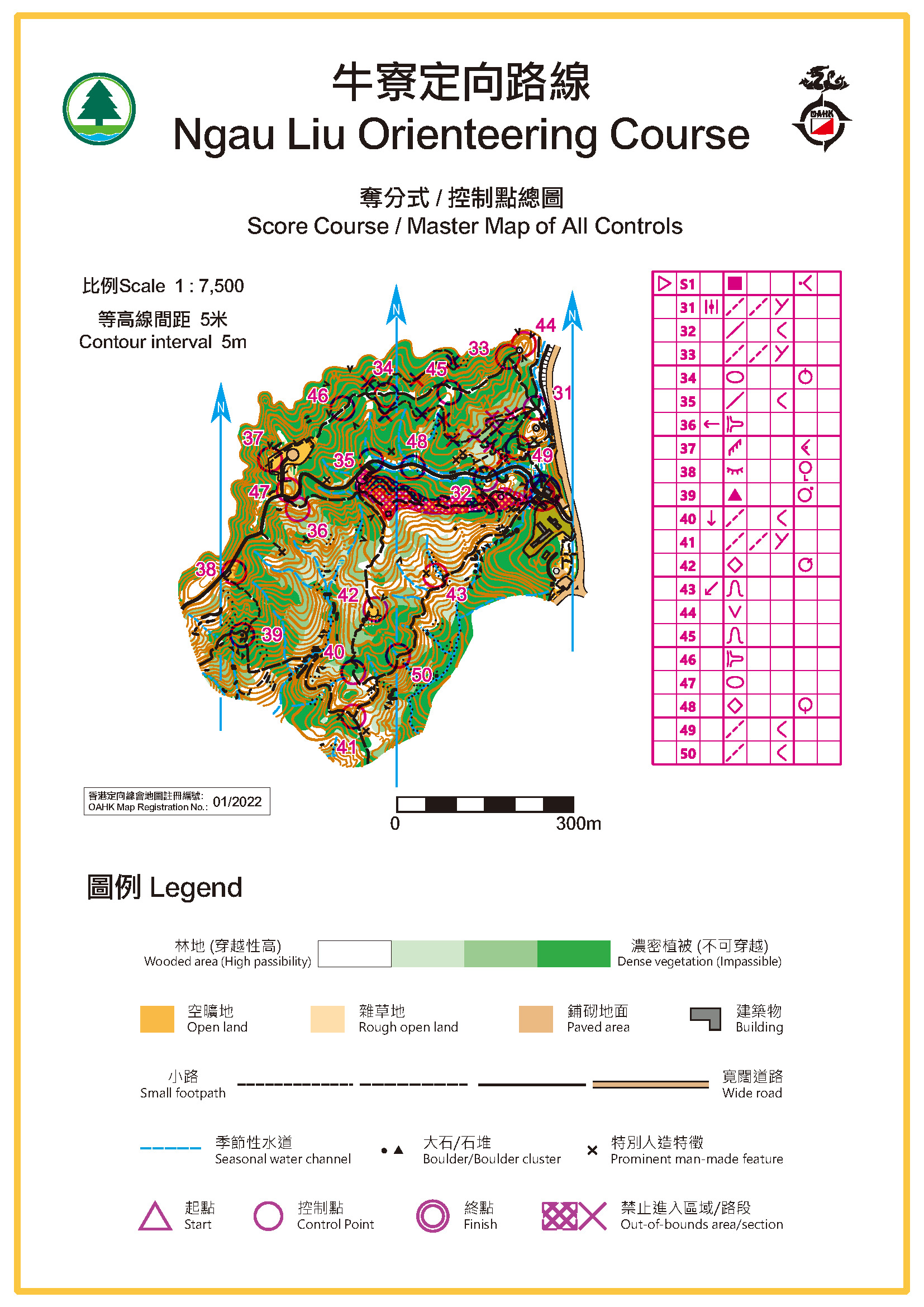 Map - Ngau Liu Orienteering Course - All